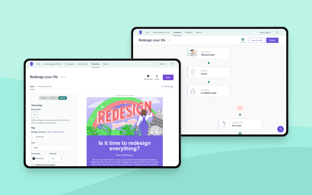 EmailOctopus SaaS product redesign