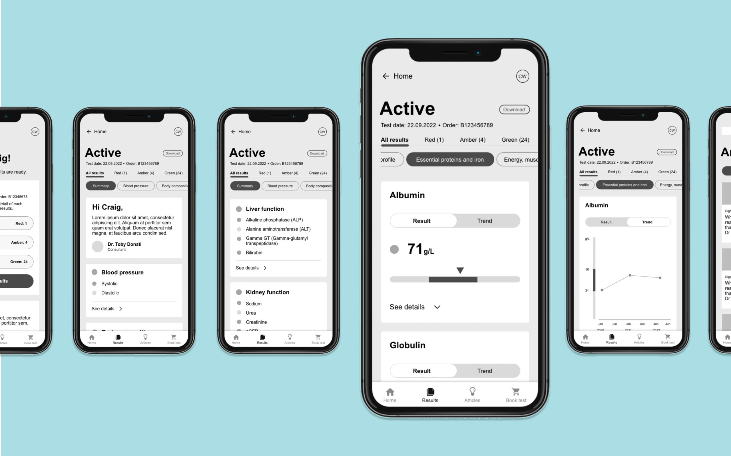 Mobile wireframes